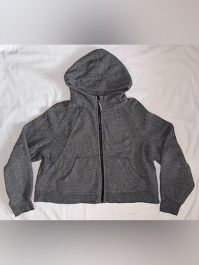 Lululemon Size XL/XXL Dark Grey Scuba Full-Zip Cropped Hoodie